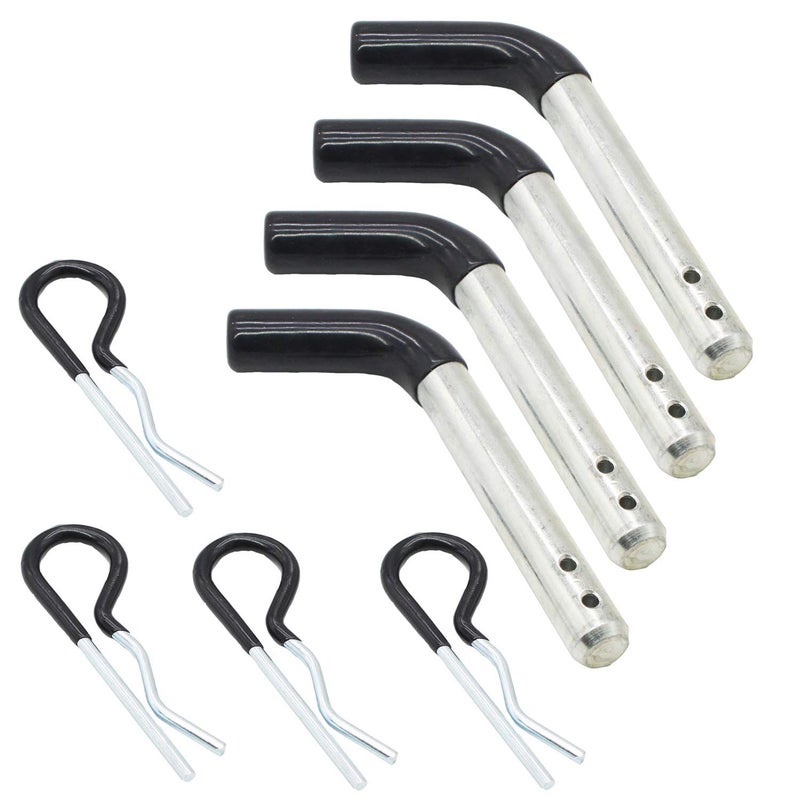 X-Haibei Trailer Towing Hitch Pin and Clip 1/2 inch Diameter fit Class I and II Hitches  4 Pack
